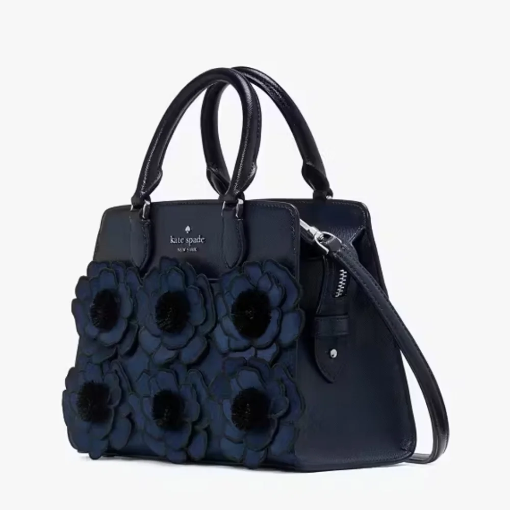 💙🔹️ Kate Spade🔹️ Madison Embroidered Floral Small Satchel IN Blue [ Sold Out] - Picture 3 of 12